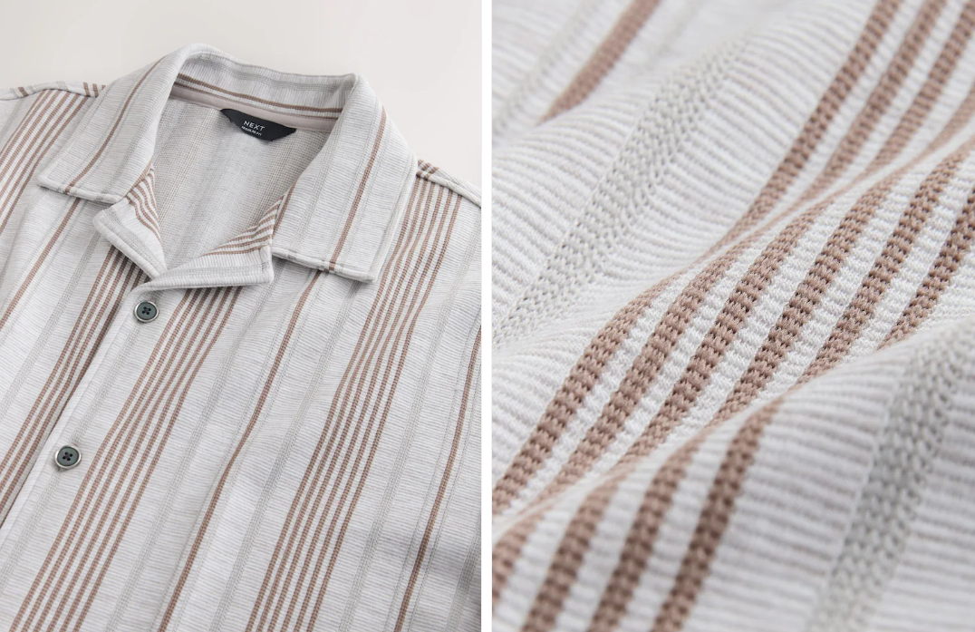 Mens stripe shirt and fabric