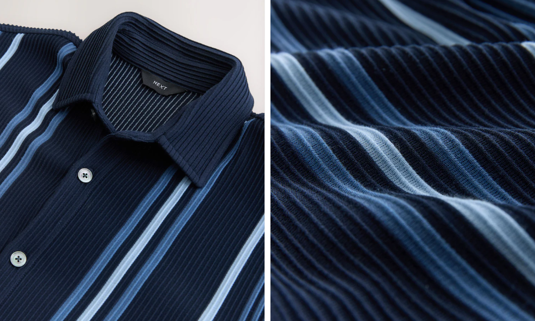 Mens navy polo and fabric