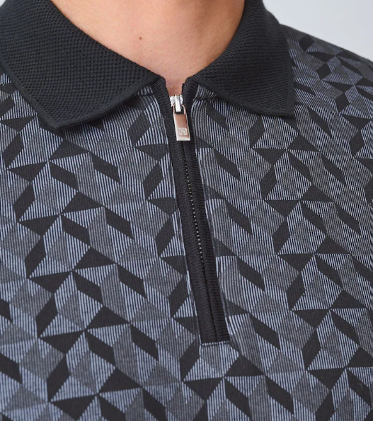 Mens textured zip knit